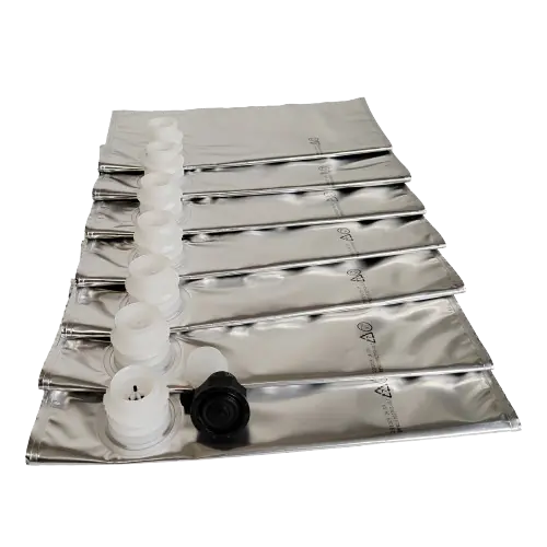 Saco de alta barreira em caixa (BIB) com tampa Scholle 1900 para refrigerante, cola, xarope e sumo | Fabricante e fornecedor de BIB asséptico FDpack