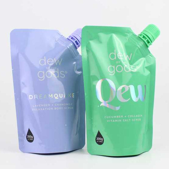 Custom Printed Spout Pouches | Matte & Transparent Skincare Packaging 03