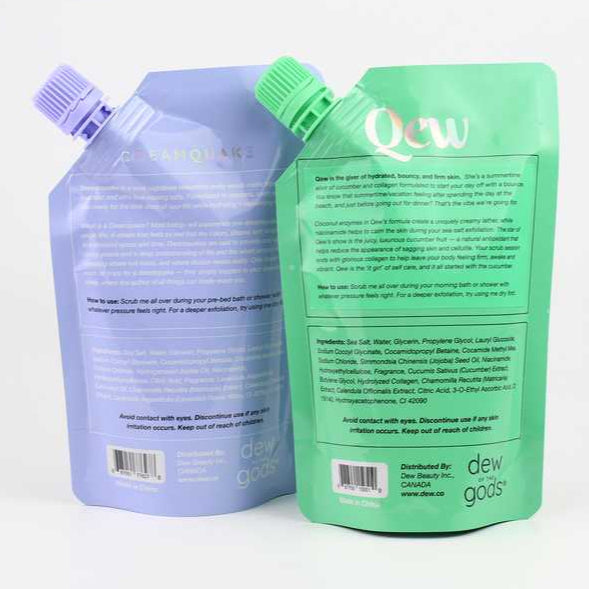 Custom Printed Spout Pouches | Matte & Transparent Skincare Packaging 04