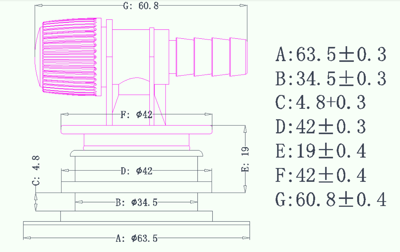 Long Twist valve tap for bag in box